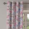 Ambesonne Floral Design Grommet Curtain, Abstract Boho Inspirations Neutral Flowers Silhouettes on Grunge Back, Decorative 2-Panel Window Drapes for Bedroom Living Room, 50″ x 120″, Dimgray Pale Grey(Pale Pink Lavender Blue)