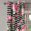 Ambesonne Floral Design Grommet Curtain, Abstract Boho Inspirations Neutral Flowers Silhouettes on Grunge Back, Decorative 2-Panel Window Drapes for Bedroom Living Room, 50″ x 120″, Dimgray Pale Grey(Pastel Pink and Olive Green)