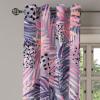 Ambesonne Floral Design Grommet Curtain, Abstract Boho Inspirations Neutral Flowers Silhouettes on Grunge Back, Decorative 2-Panel Window Drapes for Bedroom Living Room, 50″ x 120″, Dimgray Pale Grey(Soft Pink Eggplant Coral)