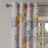 Ambesonne Floral Design Grommet Curtain, Abstract Boho Inspirations Neutral Flowers Silhouettes on Grunge Back, Decorative 2-Panel Window Drapes for Bedroom Living Room, 50″ x 120″, Dimgray Pale Grey(Pale Vermilion and Slate Blue)
