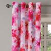 Ambesonne Floral Design Grommet Curtain, Abstract Boho Inspirations Neutral Flowers Silhouettes on Grunge Back, Decorative 2-Panel Window Drapes for Bedroom Living Room, 50″ x 120″, Dimgray Pale Grey(Dark Pink Pastel Purple)
