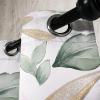 Ambesonne Floral Design Grommet Curtain, Abstract Boho Inspirations Neutral Flowers Silhouettes on Grunge Back, Decorative 2-Panel Window Drapes for Bedroom Living Room, 50″ x 120″, Dimgray Pale Grey(Soft Pink Peacock Green)