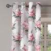 Ambesonne Floral Design Grommet Curtain, Abstract Boho Inspirations Neutral Flowers Silhouettes on Grunge Back, Decorative 2-Panel Window Drapes for Bedroom Living Room, 50″ x 120″, Dimgray Pale Grey(Pale Pink Laurel Green)