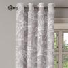 Ambesonne Floral Design Grommet Curtain, Abstract Boho Inspirations Neutral Flowers Silhouettes on Grunge Back, Decorative 2-Panel Window Drapes for Bedroom Living Room, 50″ x 120″, Dimgray Pale Grey(Taupe Grey and White)