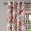 Ambesonne Floral Design Grommet Curtain, Abstract Boho Inspirations Neutral Flowers Silhouettes on Grunge Back, Decorative 2-Panel Window Drapes for Bedroom Living Room, 50″ x 120″, Dimgray Pale Grey(Pastel Pink and Pale Redwood)