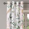 Ambesonne Floral Design Grommet Curtain, Abstract Boho Inspirations Neutral Flowers Silhouettes on Grunge Back, Decorative 2-Panel Window Drapes for Bedroom Living Room, 50″ x 120″, Dimgray Pale Grey(Soft Pink Peacock Green)