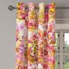 Ambesonne Floral Design Grommet Curtain, Abstract Boho Inspirations Neutral Flowers Silhouettes on Grunge Back, Decorative 2-Panel Window Drapes for Bedroom Living Room, 50″ x 120″, Dimgray Pale Grey(Pale Pink Yellow Green)