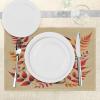 Ambesonne Floral Place Mats Set of 4, Vintage Garden Plants Herbs Flowers Botanical Classic Design Art, Washable Fabric Placemats for Dining Table, Standard Size, Reseda Green Beige(Vermilion and Marigold)