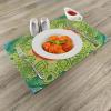 Ambesonne Floral Place Mats Set of 4, Vintage Garden Plants Herbs Flowers Botanical Classic Design Art, Washable Fabric Placemats for Dining Table, Standard Size, Reseda Green Beige(Vermilion Blue)