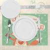 Ambesonne Floral Place Mats Set of 4, Vintage Garden Plants Herbs Flowers Botanical Classic Design Art, Washable Fabric Placemats for Dining Table, Standard Size, Reseda Green Beige(Mint Green)
