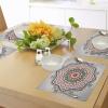 Ambesonne Floral Place Mats Set of 4, Vintage Garden Plants Herbs Flowers Botanical Classic Design Art, Washable Fabric Placemats for Dining Table, Standard Size, Reseda Green Beige(Turquoise Coral)