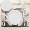 Ambesonne Floral Place Mats Set of 4, Vintage Garden Plants Herbs Flowers Botanical Classic Design Art, Washable Fabric Placemats for Dining Table, Standard Size, Reseda Green Beige(Sepia White)
