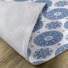 Ambesonne Floral Place Mats Set of 4, Vintage Garden Plants Herbs Flowers Botanical Classic Design Art, Washable Fabric Placemats for Dining Table, Standard Size, Reseda Green Beige(White Blue)
