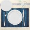 Ambesonne Floral Place Mats Set of 4, Vintage Garden Plants Herbs Flowers Botanical Classic Design Art, Washable Fabric Placemats for Dining Table, Standard Size, Reseda Green Beige(Pale Blue Dark Blue)