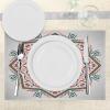 Ambesonne Floral Place Mats Set of 4, Vintage Garden Plants Herbs Flowers Botanical Classic Design Art, Washable Fabric Placemats for Dining Table, Standard Size, Reseda Green Beige(Turquoise Coral)