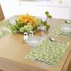Ambesonne Floral Place Mats Set of 4, Vintage Garden Plants Herbs Flowers Botanical Classic Design Art, Washable Fabric Placemats for Dining Table, Standard Size, Reseda Green Beige(Yellow Fern)