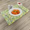 Ambesonne Floral Place Mats Set of 4, Vintage Garden Plants Herbs Flowers Botanical Classic Design Art, Washable Fabric Placemats for Dining Table, Standard Size, Reseda Green Beige(Yellow Fern)