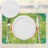 Ambesonne Floral Place Mats Set of 4, Vintage Garden Plants Herbs Flowers Botanical Classic Design Art, Washable Fabric Placemats for Dining Table, Standard Size, Reseda Green Beige(Vermilion Blue)