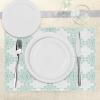 Ambesonne Floral Place Mats Set of 4, Vintage Garden Plants Herbs Flowers Botanical Classic Design Art, Washable Fabric Placemats for Dining Table, Standard Size, Reseda Green Beige(Seafoam White)