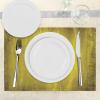 Ambesonne Floral Place Mats Set of 4, Vintage Garden Plants Herbs Flowers Botanical Classic Design Art, Washable Fabric Placemats for Dining Table, Standard Size, Reseda Green Beige(Olive Green)