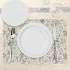 Ambesonne Floral Place Mats Set of 4, Vintage Garden Plants Herbs Flowers Botanical Classic Design Art, Washable Fabric Placemats for Dining Table, Standard Size, Reseda Green Beige(Reseda Green Beige)