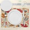 Ambesonne Floral Place Mats Set of 4, Vintage Garden Plants Herbs Flowers Botanical Classic Design Art, Washable Fabric Placemats for Dining Table, Standard Size, Reseda Green Beige(Ruby Marigold and Cocoa)