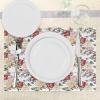 Ambesonne Floral Place Mats Set of 4, Vintage Garden Plants Herbs Flowers Botanical Classic Design Art, Washable Fabric Placemats for Dining Table, Standard Size, Reseda Green Beige(Pale Pink Cream)