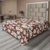 Ambesonne Floral Scene Flat Sheet, Garden Feelings Flowers Boho Silhouettes with Neutral Colors Art, Soft Comfortable Top Sheet Decorative Bedding 1 Piece, Queen Size, Salmon White Dark Cocoa(Coral Dark Peach and Pink)