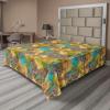Ambesonne Floral Scene Flat Sheet, Garden Feelings Flowers Boho Silhouettes with Neutral Colors Art, Soft Comfortable Top Sheet Decorative Bedding 1 Piece, Queen Size, Salmon White Dark Cocoa(Turquoise Mustard Umber)