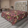 Ambesonne Floral Scene Flat Sheet, Garden Feelings Flowers Boho Silhouettes with Neutral Colors Art, Soft Comfortable Top Sheet Decorative Bedding 1 Piece, Queen Size, Salmon White Dark Cocoa(Hot Pink Khaki and Green)