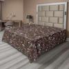 Ambesonne Floral Scene Flat Sheet, Garden Feelings Flowers Boho Silhouettes with Neutral Colors Art, Soft Comfortable Top Sheet Decorative Bedding 1 Piece, Queen Size, Salmon White Dark Cocoa(Mauve Taupe and Dark Brown)