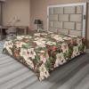 Ambesonne Floral Scene Flat Sheet, Garden Feelings Flowers Boho Silhouettes with Neutral Colors Art, Soft Comfortable Top Sheet Decorative Bedding 1 Piece, Queen Size, Salmon White Dark Cocoa(Dark Coral Reseda Green)
