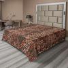 Ambesonne Floral Scene Flat Sheet, Garden Feelings Flowers Boho Silhouettes with Neutral Colors Art, Soft Comfortable Top Sheet Decorative Bedding 1 Piece, Queen Size, Salmon White Dark Cocoa(Dark Rosewood and Brown)