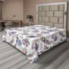 Ambesonne Floral Scene Flat Sheet, Garden Feelings Flowers Boho Silhouettes with Neutral Colors Art, Soft Comfortable Top Sheet Decorative Bedding 1 Piece, Queen Size, Salmon White Dark Cocoa(Dark Lavender Dried Rose)