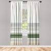 Ambesonne Floral Window Curtains Pack of 2, Minimalist Design Cozy Neutral Farmhouse Plaid with Leaves and Flowers, Lightweight Set & Rod Pocket, 4 Panels of – 28″ x 63″, Sage Green Blue Yellow(Eggshell Olive Green)