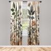 Ambesonne Floral Window Curtains Pack of 2, Minimalist Design Cozy Neutral Farmhouse Plaid with Leaves and Flowers, Lightweight Set & Rod Pocket, 4 Panels of – 28″ x 63″, Sage Green Blue Yellow(Pale Mustard Laurel Green)