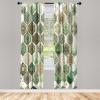 Ambesonne Floral Window Curtains Pack of 2, Minimalist Design Cozy Neutral Farmhouse Plaid with Leaves and Flowers, Lightweight Set & Rod Pocket, 4 Panels of – 28″ x 63″, Sage Green Blue Yellow(Eggshell Caramel Teal)