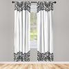 Ambesonne Floral Window Curtains Pack of 2, Minimalist Design Cozy Neutral Farmhouse Plaid with Leaves and Flowers, Lightweight Set & Rod Pocket, 4 Panels of – 28″ x 63″, Sage Green Blue Yellow(White Black)