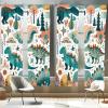 Ambesonne Floral Window Curtains Pack of 2, Minimalist Design Cozy Neutral Farmhouse Plaid with Leaves and Flowers, Lightweight Set & Rod Pocket, 4 Panels of – 28″ x 63″, Sage Green Blue Yellow(Petrol Blue Teal Salmon)
