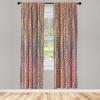 Ambesonne Floral Window Curtains Pack of 2, Minimalist Design Cozy Neutral Farmhouse Plaid with Leaves and Flowers, Lightweight Set & Rod Pocket, 4 Panels of – 28″ x 63″, Sage Green Blue Yellow(Red Purple)