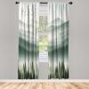 Ambesonne Floral Window Curtains Pack of 2, Minimalist Design Cozy Neutral Farmhouse Plaid with Leaves and Flowers, Lightweight Set & Rod Pocket, 4 Panels of – 28″ x 63″, Sage Green Blue Yellow(Cadet Blue Grey Teal)