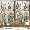 Ambesonne Floral Window Curtains Pack of 2, Minimalist Design Cozy Neutral Farmhouse Plaid with Leaves and Flowers, Lightweight Set & Rod Pocket, 4 Panels of – 28″ x 63″, Sage Green Blue Yellow(Pale Mustard Laurel Green)