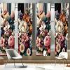 Ambesonne Floral Window Curtains Pack of 2, Minimalist Design Cozy Neutral Farmhouse Plaid with Leaves and Flowers, Lightweight Set & Rod Pocket, 4 Panels of – 28″ x 63″, Sage Green Blue Yellow(Rose Eggshell Multicolor)
