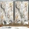 Ambesonne Floral Window Curtains Pack of 2, Minimalist Design Cozy Neutral Farmhouse Plaid with Leaves and Flowers, Lightweight Set & Rod Pocket, 4 Panels of – 28″ x 63″, Sage Green Blue Yellow(Grey and Pale Coffee)