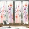 Ambesonne Floral Window Curtains Pack of 2, Minimalist Design Cozy Neutral Farmhouse Plaid with Leaves and Flowers, Lightweight Set & Rod Pocket, 4 Panels of – 28″ x 63″, Sage Green Blue Yellow(Coral Lilac Mint Green)