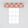 Ambesonne Floral Window Valance, Flower Petals Blossoms Leaves and Bird Sitting Vintage Inspired Image, Curtain Valance for Kitchen Bedroom Decor with Rod Pocket, 54″ X 12″, Coral Fern Green White(Burnt Sienna)
