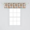 Ambesonne Floral Window Valance, Flower Petals Blossoms Leaves and Bird Sitting Vintage Inspired Image, Curtain Valance for Kitchen Bedroom Decor with Rod Pocket, 54″ X 12″, Coral Fern Green White(Pale Grey Apricot Brown)