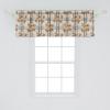 Ambesonne Floral Window Valance, Flower Petals Blossoms Leaves and Bird Sitting Vintage Inspired Image, Curtain Valance for Kitchen Bedroom Decor with Rod Pocket, 54″ X 12″, Coral Fern Green White(Pale Grey Apricot Brown)