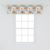 Ambesonne Floral Window Valance, Flower Petals Blossoms Leaves and Bird Sitting Vintage Inspired Image, Curtain Valance for Kitchen Bedroom Decor with Rod Pocket, 54″ X 12″, Coral Fern Green White(Dark Orange Multicolor)