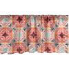 Ambesonne Floral Window Valance, Flower Petals Blossoms Leaves and Bird Sitting Vintage Inspired Image, Curtain Valance for Kitchen Bedroom Decor with Rod Pocket, 54″ X 12″, Coral Fern Green White(Burnt Sienna)